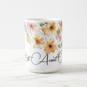 ボホかわいらしオレンジピンク水彩野花叔母 コーヒーマグカップ (中央)
