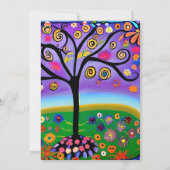 ボホかわいらしカラフルお洒落ツ結婚リー 招待状 (裏面)