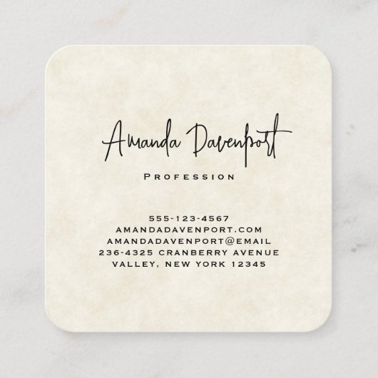 ボホかわいらしスクエアを敷く水彩鹿 スクエア名刺 (裏面)