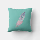 ボホかわいらしターコイズフェザー クッション (裏面)