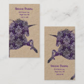 ボホかわいらしパープルユニコーン 名刺 (正面/裏面)