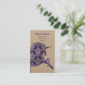 ボホかわいらしパープルユニコーン 名刺 (スタンド正面)