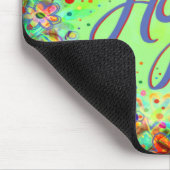 ボホかわいらしフローラグリーンホープインスピレーション マウスパッド (コーナー)