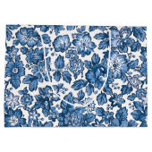 ボホかわいらしブルーとホワイトフローラ ラージペーパーバッグ (裏面)