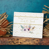 ボホかわいらしブーケ婚約パーティ卓上 フォトプラーク (側面)