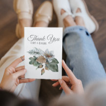 ボホかわいらしブーケ結婚の感謝フラットカード