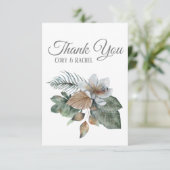 ボホかわいらしブーケ結婚の感謝フラットカード サンキューカード (スタンド正面)