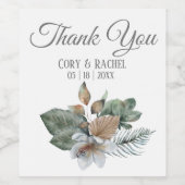 ボホかわいらしブーケ結婚の感謝ワインラベル ワインラベル (シングルラベル)