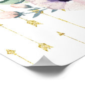 ボホかわいらしブーケ結婚の歓迎 ポスター (角)