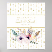 ボホかわいらしブーケ結婚の歓迎 ポスター (正面)