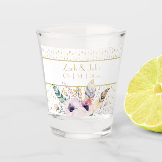 ボホかわいらしブーケ結婚ス ショットグラス (正面)