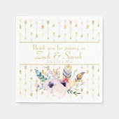 ボホかわいらしブーケ結婚ス スタンダードカクテルナプキン (正面)