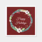 ボホかわいらしホリデーリース スタンダードカクテルナプキン (正面)