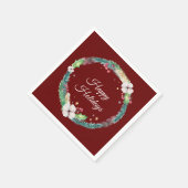 ボホかわいらしホリデーリース スタンダードカクテルナプキン (角)