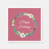 ボホかわいらしホリデーリース スタンダードカクテルナプキン (正面)