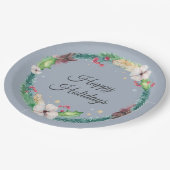 ボホかわいらしホリデーリース ペーパープレート (アングル)