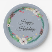 ボホかわいらしホリデーリース ペーパープレート (正面)