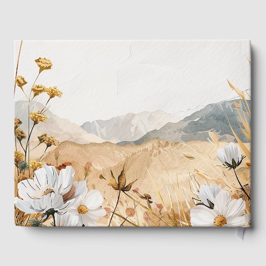 ボホかわいらしマウンテンワイルドフラワー結婚ズ ゲストブック (裏面)