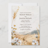 ボホかわいらしマウンテンワイルドフラワー結婚ズ 招待状 (正面)