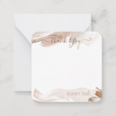 ボホかわいらし抽象芸術ありがとうパーソナライズされたご氏名N ノートカード (正面)