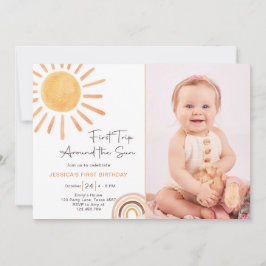 ボホが初のまわりにめて太陽を旅する1歳の誕生日 招待状
