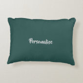 ボホこうもりおもしろい引用文ティール（緑がかった色）グリーンオレンジ アクセントクッション (裏面)