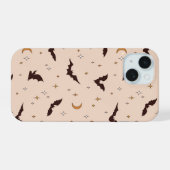 ボホこうもりとスターズハロウィンパターン iPhone 15ケース (裏面横)