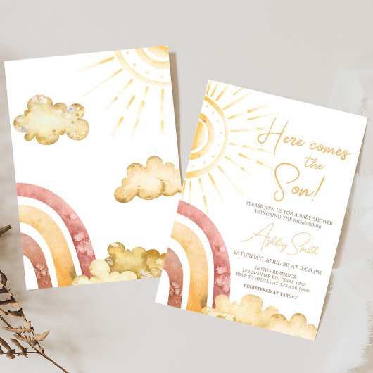 ボホここ来に息子の赤ちゃんシャワー 招待状