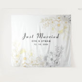 ボホたった今結婚しましたウェディングパーティードコール タペストリー (正面(横))