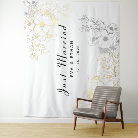 ボホたった今結婚しましたウェディングパーティードコール タペストリー (インサイチュ)