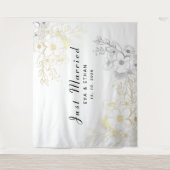 ボホたった今結婚しましたウェディングパーティードコール タペストリー (正面)