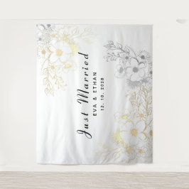 ボホたった今結婚しましたウェディングパーティードコール タペストリー