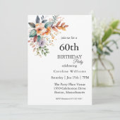 ボホとパープルフローラ60th誕生日パーティー 招待状 (スタンド正面)