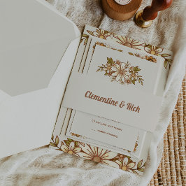 ボホとレトロニュートラ結婚ント 招待状ベリーバンド