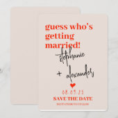 ボホなモダンな結婚式のSave the Dateカード セーブザデート (正面/裏面)