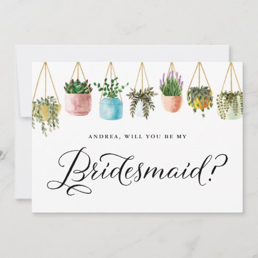 ボホのぶら下がった植物は私の花嫁になる 招待状 (正面)