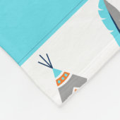 ボホのオレンジと青の南西 フリースブランケット (角)