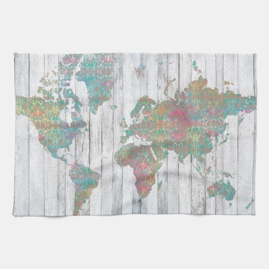 ボホの地図II キッチンタオル (横)