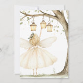 ボホの森の水の色フェアリー最初の誕生日 招待状 (裏面)