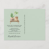 ボホの植物を移動したセージ緑の移動 案内ポストカード (裏面)