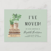 ボホの植物を移動したセージ緑の移動 案内ポストカード (正面)
