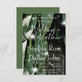 ボホの植物性葉ハーブの素朴な納木スクリプト 招待状 (正面/裏面)