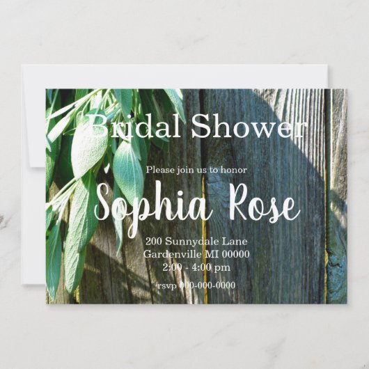 ボホの植物性葉ハーブズラスティックバーンウッド 招待状 (正面)