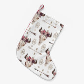 ボホの水色：矢印、スカルパターン。 スモールクリスマスストッキング (正面 (吊り時))