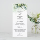 ボホの緑の多肉種ユーカリ結婚式プログラム プログラム (スタンド正面)