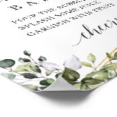 ボホの緑の葉葉の金ゴールドミモサバー徴候 ポスター (角)