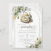 ボホの緑の葉離れの双子の緑のカボチャ 招待状 (正面)