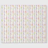 ボホの羽とビーズの水彩アートラップ ラッピングペーパー (フラット)