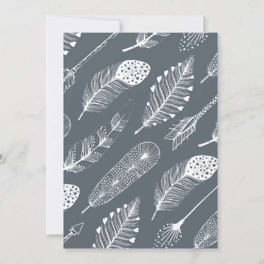 ボホの羽と矢結婚の矢 招待状 (裏面)