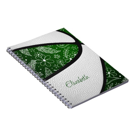 ボホの羽は緑の白いバスケットボールを彩る ノートブック (右側)